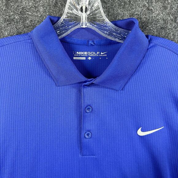 Nike Players Polo Shirt Men’s Large Blue Dri-Fit Golf Performance Casual - Picture 2 of 9